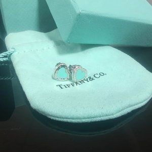Tiffany blue Heart Earrings